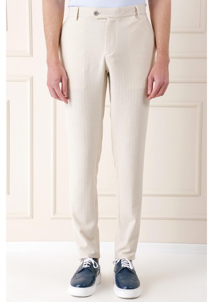 Comfort Fit Beli Lastikli Balıksırtı Dokuma Casuel Bej Pantolon P 1155 fiyatları