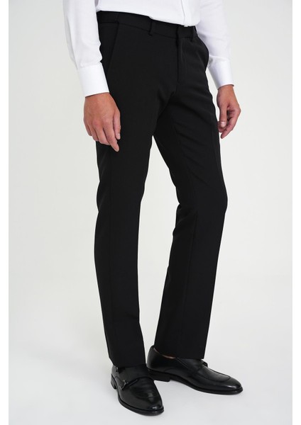 Comfort Fit Beli Lastikli Esnek Siyah Pantolon P 1169 modelleri
