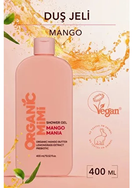 Duş Jeli Mango Mania, Mango & Lemongrass Vücut Şampuanı, 400 ml