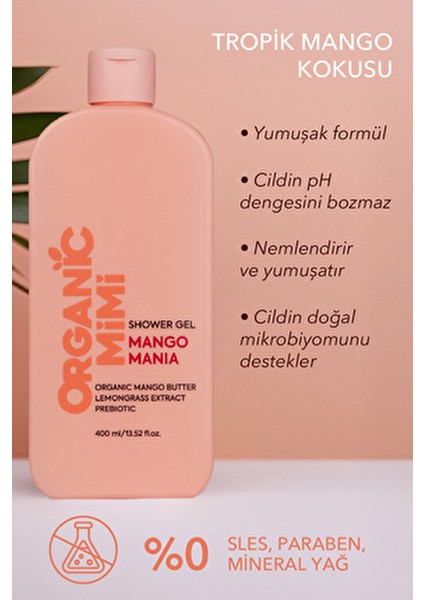 Duş Jeli Mango Mania, Mango & Lemongrass Vücut Şampuanı, 400 ml modelleri
