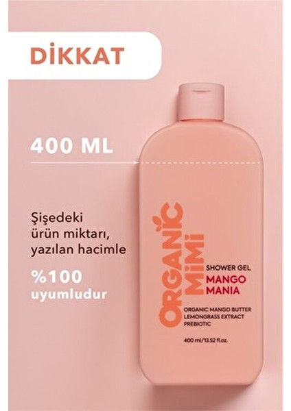 Duş Jeli Mango Mania, Mango & Lemongrass Vücut Şampuanı, 400 ml indirimleri