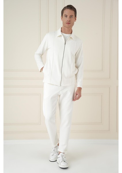 Atp 033 Slim Fit Beyaz Spor Pantolon