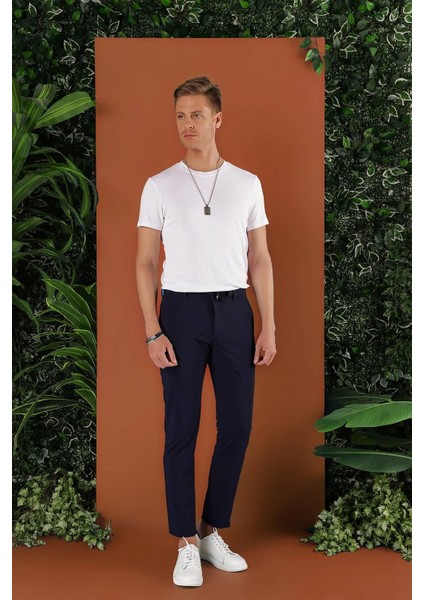 P 1121 Slim Fit Lacivert Spor Pantolon