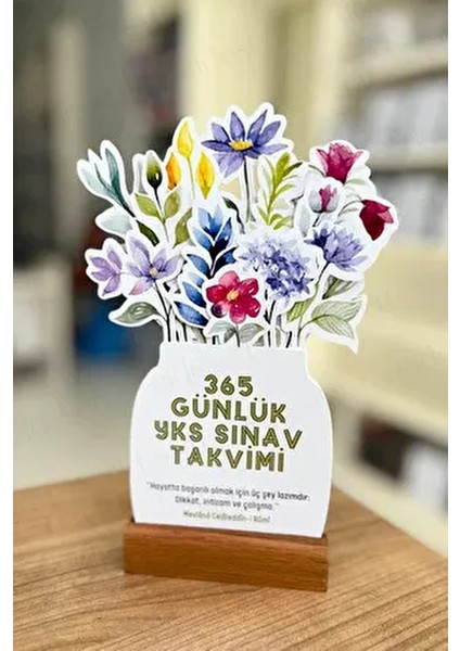 Yks Geri Sayım Takvimi, 365 Gün, 15 Yapraklı Arkalı Önlü, Mevlana Sözleri, Notlar, Kayın Ağacı Kaide