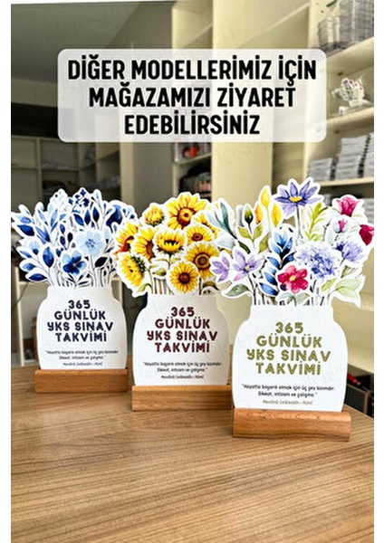 Yks Geri Sayım Takvimi, 365 Gün, 15 Yapraklı Arkalı Önlü, Mevlana Sözleri, Notlar, Kayın Ağacı Kaide