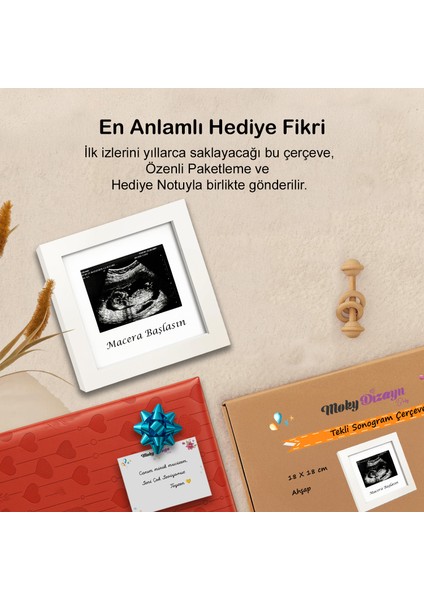 Bebek Ultrason Fotoğraf Çerçevesi 3'lü Triemester, Sonogram Anı Çerçevesi, Yeni Anne Hamile Hediyesi fırsatları