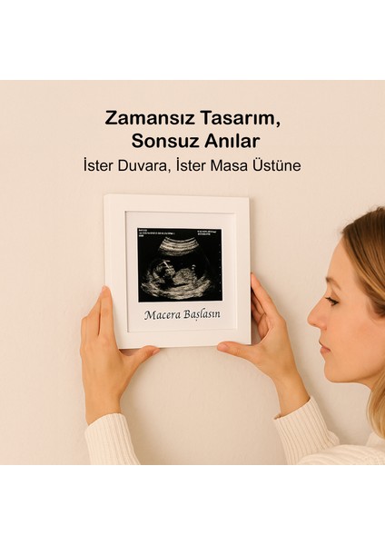 Bebek Ultrason Fotoğraf Çerçevesi 3'lü Triemester, Sonogram Anı Çerçevesi, Yeni Anne Hamile Hediyesi