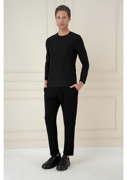 Atp 033 Slim Fit Siyah Spor Pantolon
