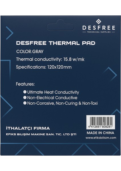 Termal Pad 15.8W,M-K 1.5 mm 120 mm x 120 mm