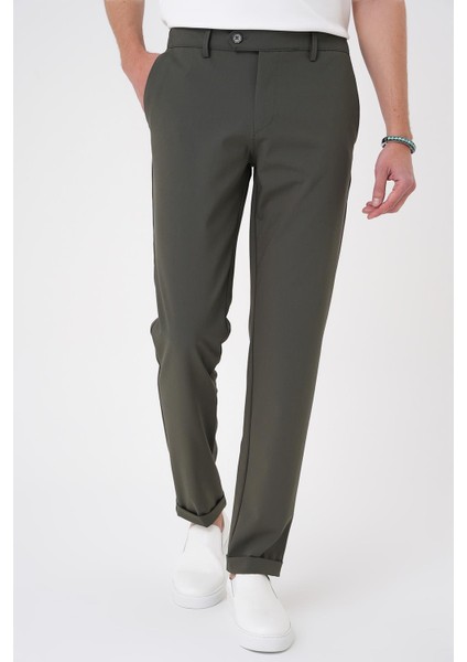 Comfort Fit Beli Lastikli Haki Jogger Pantolon P 1184 modelleri