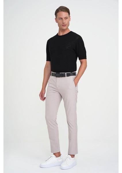 Slim Fit Yan Cepli Esnek Düz Koyu Vizon Pamuk Pantolon P 1197 fiyatları