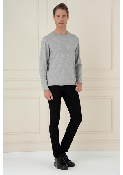 Tr 875 Slim Fit Gri Klasik Triko