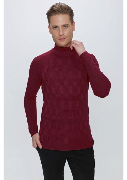 Tr 852 Slim Fit Bordo Klasik Triko