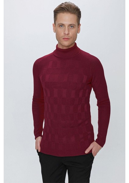 Tr 852 Slim Fit Bordo Klasik Triko fırsatları