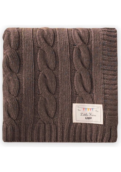 Saç Örgü Triko Battaniye Vizon Renk 80x100 cm Bebekler İçin Yumuşak ve Konforlu