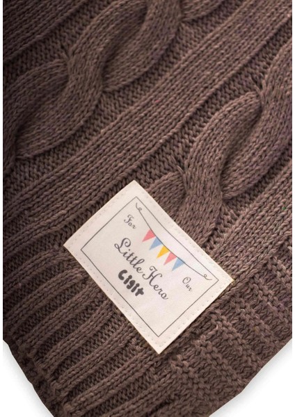 Saç Örgü Triko Battaniye Vizon Renk 80x100 cm Bebekler İçin Yumuşak ve Konforlu modelleri