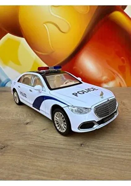 Mercedes Benz S680 Maybach Polis Arabası Mercedes Diecast Oyuncak Polis Arabası Sesli Işıklı