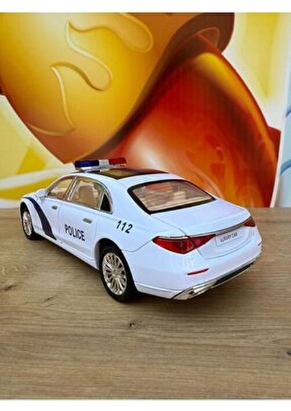 Mercedes Benz S680 Maybach Polis Arabası Mercedes Diecast Oyuncak Polis Arabası Sesli Işıklı modelleri