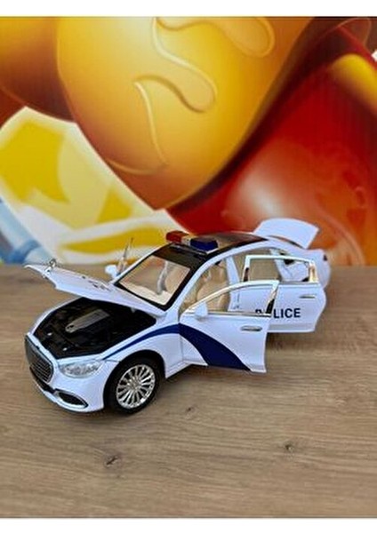 Mercedes Benz S680 Maybach Polis Arabası Mercedes Diecast Oyuncak Polis Arabası Sesli Işıklı fırsatları