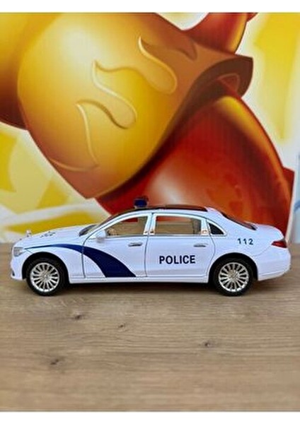 Mercedes Benz S680 Maybach Polis Arabası Mercedes Diecast Oyuncak Polis Arabası Sesli Işıklı indirimleri