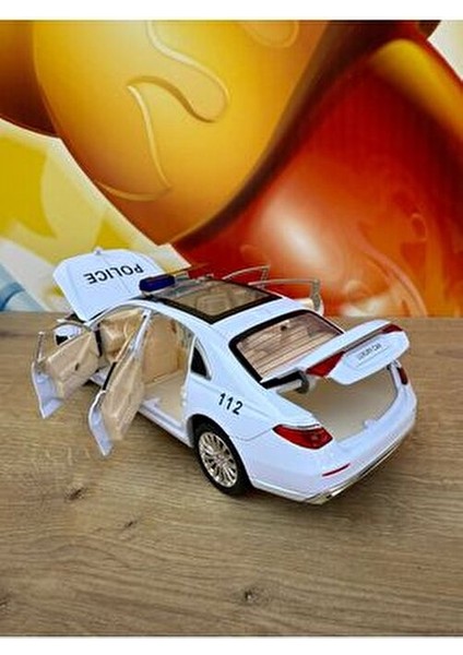 Mercedes Benz S680 Maybach Polis Arabası Mercedes Diecast Oyuncak Polis Arabası Sesli Işıklı