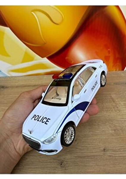 Mercedes Benz S680 Maybach Polis Arabası Mercedes Diecast Oyuncak Polis Arabası Sesli Işıklı