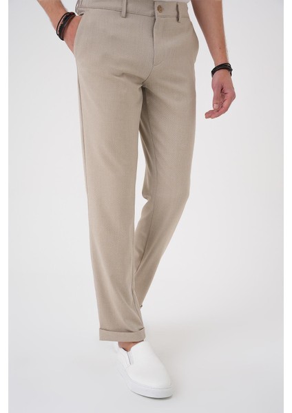 Comfort Fit Beli Lastikli Bej Jogger Pantolon P 1183 modelleri