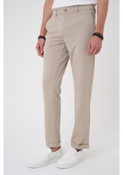 Comfort Fit Beli Lastikli Bej Jogger Pantolon P 1183 fırsatları