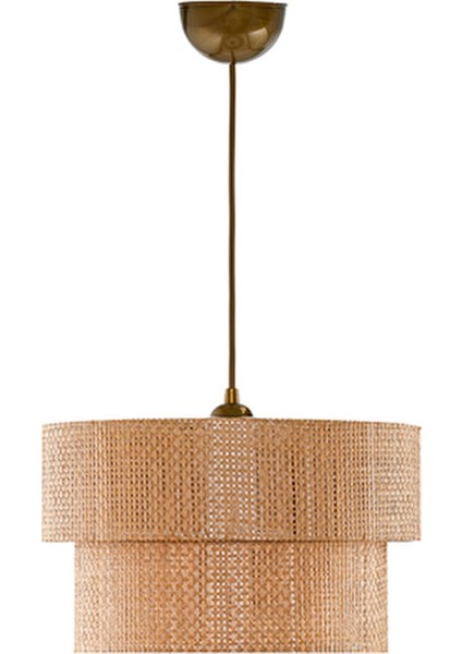 Kahve Modern Doğal Hazeran Rattan 2 Katlı Sarkıt Avize indirimleri