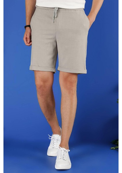 033 Slim Fit Gri Bermuda modelleri