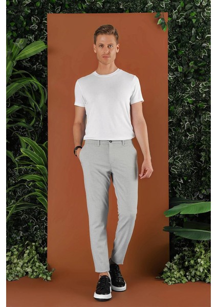 P 1122 Slim Fit Gri Spor Pantolon