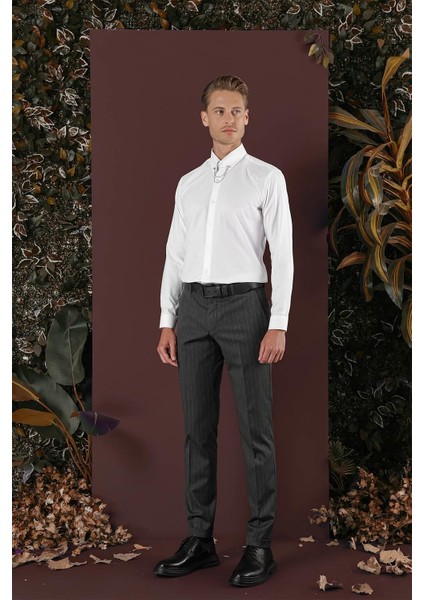 P 1134 Slim Fit Füme Spor Pantolon