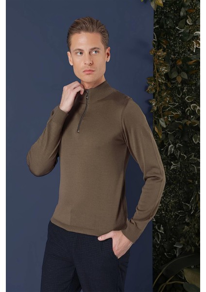 Tr 861 Slim Fit Tütün Klasik Triko fiyatları