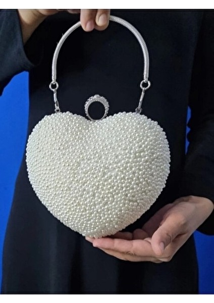 Kadın Abiye Kalpli Taşlı Abiye Çantası modelleri