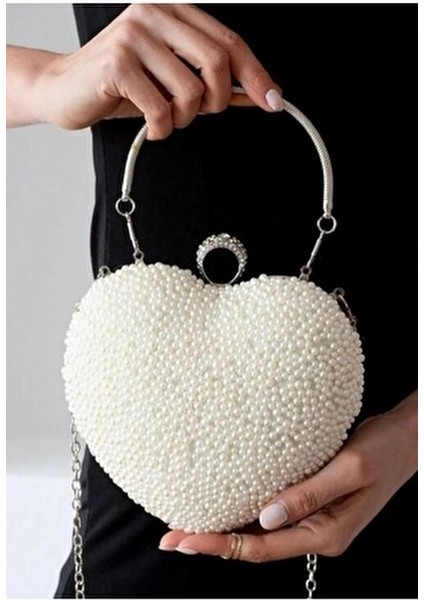 Kadın Abiye Kalpli Taşlı Abiye Çantası indirimleri