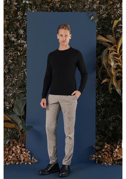 Tr 858 Slim Fit Siyah Klasik Triko