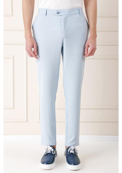 Comfort Fit Beli Lastikli Balıksırtı Dokuma Casuel Mavi Pantolon P 1155 fiyatları