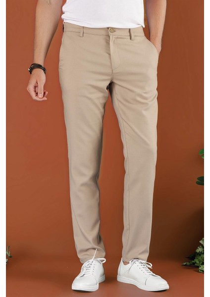 P 1118 Slim Fit Bej Spor Pantolon modelleri