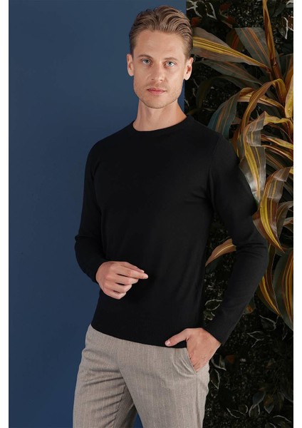 Tr 858 Slim Fit Siyah Klasik Triko modelleri