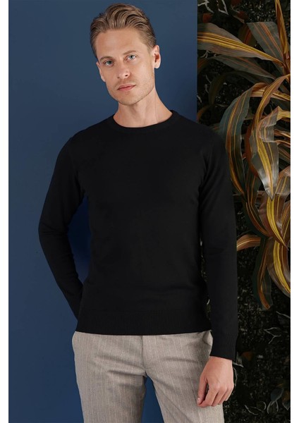 Tr 858 Slim Fit Siyah Klasik Triko fırsatları