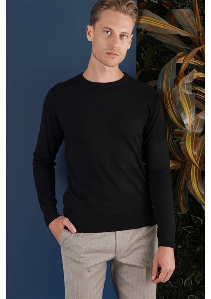 Tr 858 Slim Fit Siyah Klasik Triko indirimleri