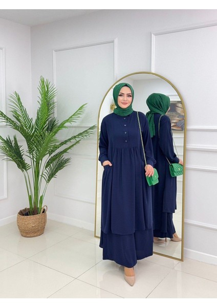 Kadın Tesettür Takım 2'li Tunik & Pantolon Takımı