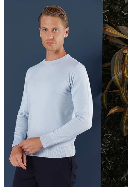 Tr 858 Slim Fit Mavi Klasik Triko fiyatları