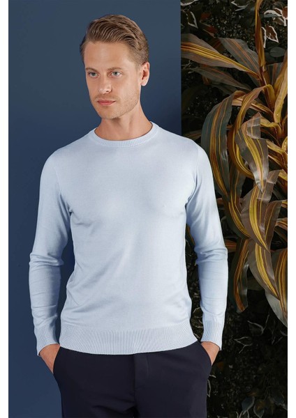 Tr 858 Slim Fit Mavi Klasik Triko modelleri