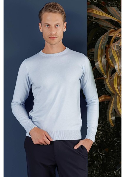 Tr 858 Slim Fit Mavi Klasik Triko indirimleri