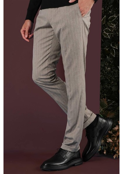P 1134 Slim Fit Bej Spor Pantolon modelleri