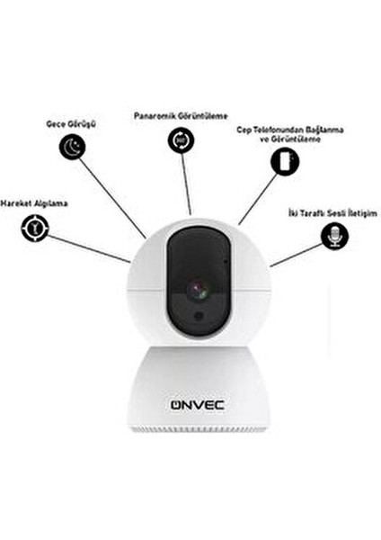 Akıllı Kamera, X100, 2 Gen, Hd, Tuya Destekli, Wifi Bağlantı, Sesli Iletişim, Gece Görüş, ONC-AK0723 modelleri