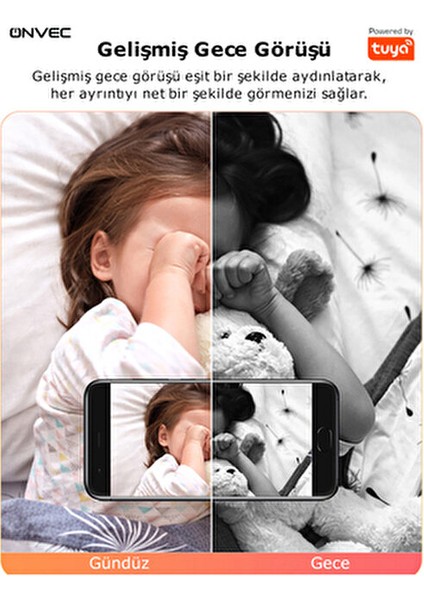 Akıllı Kamera, X100, 2 Gen, Hd, Tuya Destekli, Wifi Bağlantı, Sesli Iletişim, Gece Görüş, ONC-AK0723