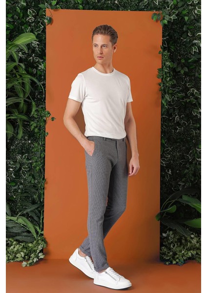 Comfort Fit Beli Lastikli Pötikareli Casuel Füme Pantolon P 1149 fiyatları