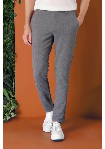 Comfort Fit Beli Lastikli Pötikareli Casuel Füme Pantolon P 1149 modelleri